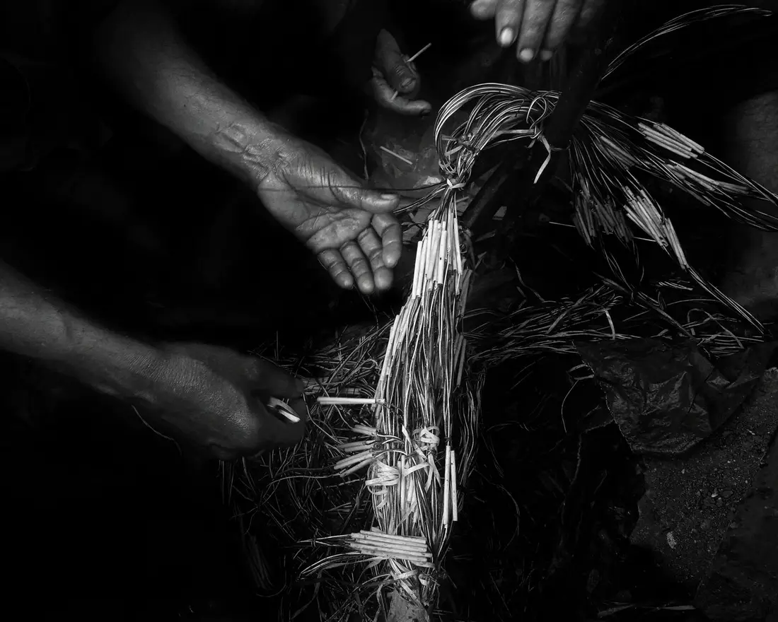 Cane, rush and a patient hand